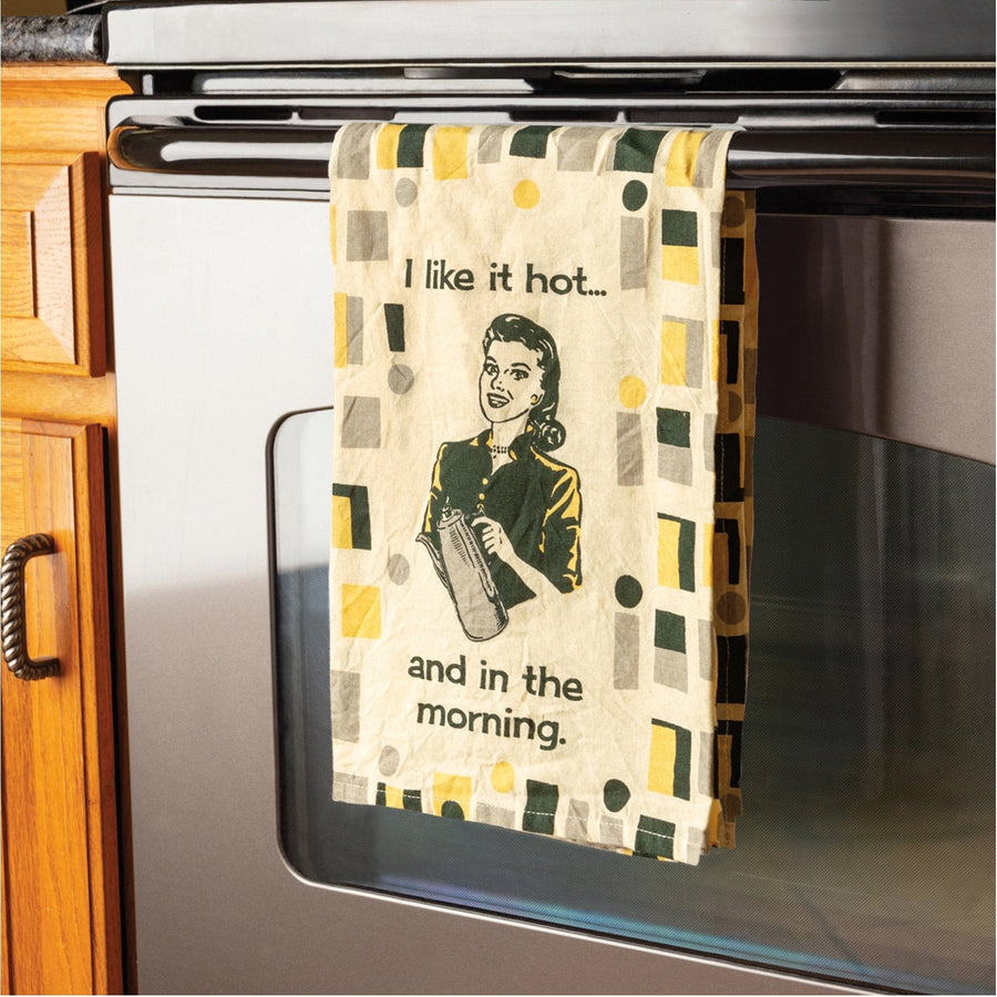 I Like It Hot And In The Morning Dish Cloth Towel | Novelty Tea Towel | Cute Kitchen Hand Towel | 28