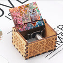 Personalized Music Box with Name - Kawaii Owl Perched on Cherry Blossom Branch with Glowing Teal Bokeh Background - Hand-Crank Wooden Music Box Plays You Are My Sunshine - Nature Spring Gift