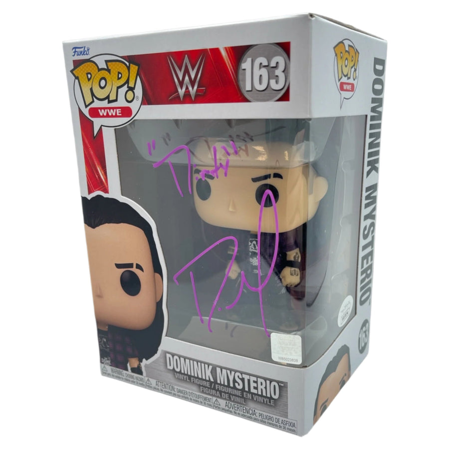 Dominik Mysterio signed WWE Funko POP Figure #163 (w/ JSA)