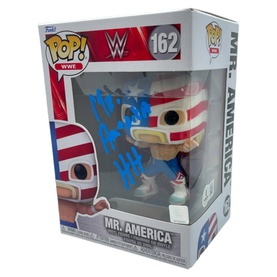 Mr. America Hulk Hogan signed WWE Funko POP Figure #162 (w/ Beckett)