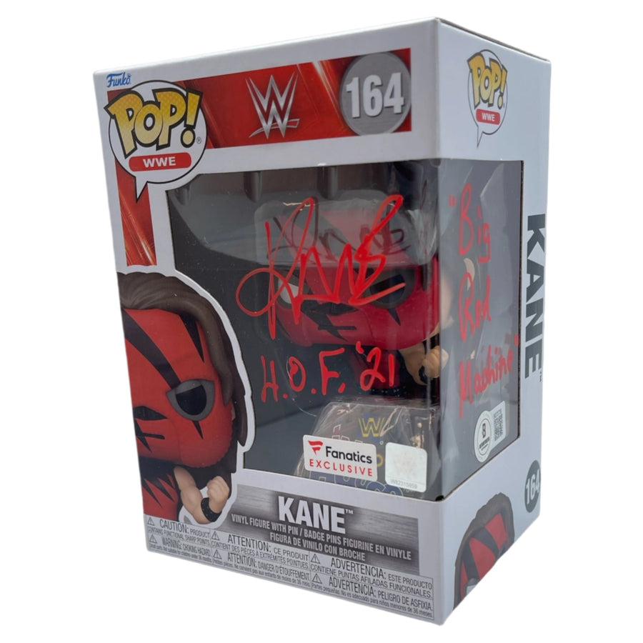 Kane signed WWE Funko POP Figure #164 (w/ Beckett + Inscriptions)