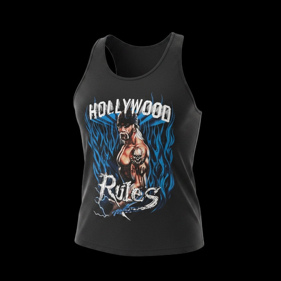 Mens Hollywood Rules Blue Flame Tank Top