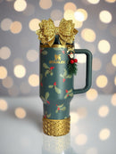 Christmas Holly Charm - Tumbler Handle Charm