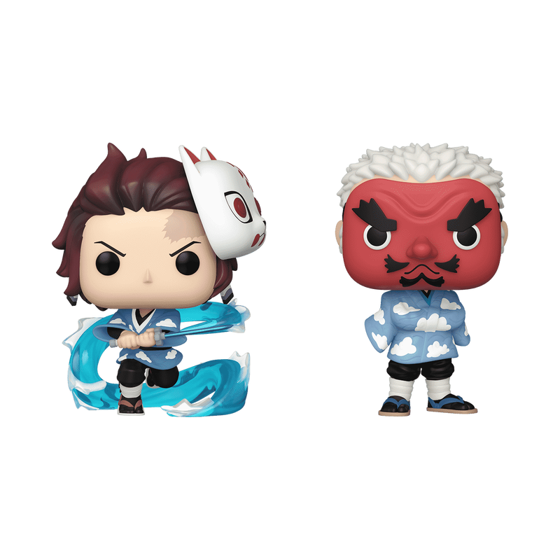 Funko POP! Animation: Demon Slayer - Tanjiro Kamado & Sakonji Urokodaki 2 Pack (Funko 2023 Summer Convention Limited Edition)