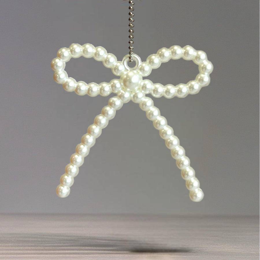 Pearl Beaded Bow Charm - Tumbler Handle Charm