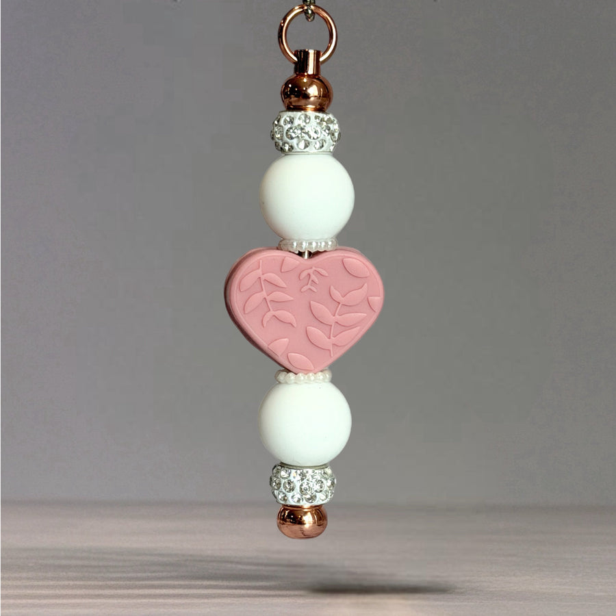 Mauve Rose Bar Charm - Tumbler Handle Charm