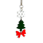 Snowflake Tree Bow Charm - Tumbler Handle Charm