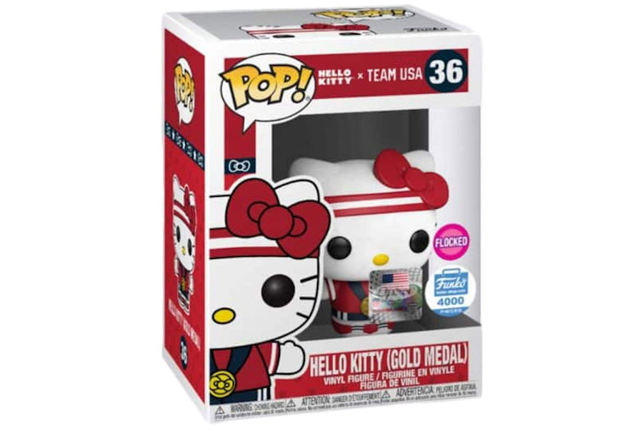 Funko POP! Hello Kitty x Team USA - Hello Kitty (Gold Medal) 36 (Flocked) (Funko LE 4000 PCS)
