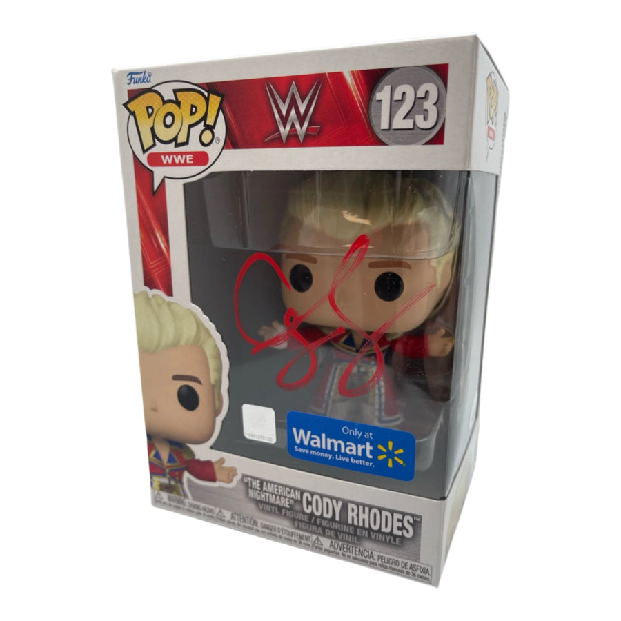 Cody Rhodes signed WWE Funko POP Figure #123 (Walmart Exclusive w/ JSA)