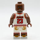 MJ #23 (White Jersey) Basketball Player Minifig made using LEGO parts - B3 Customs