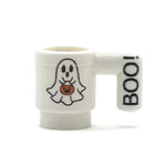 Boo! Ghost w/ Pumpkin Mug for Minifigs made using LEGO part - B3 Customs