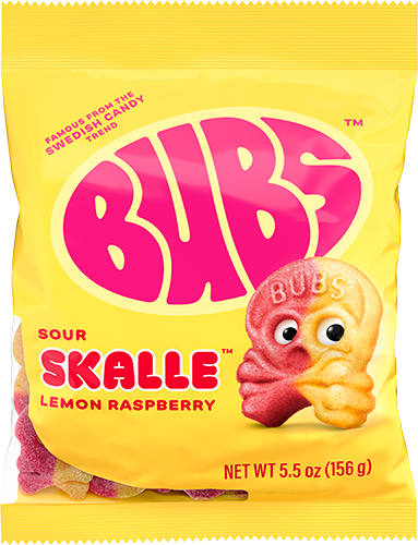 Bubs Sour Lemon Raspberry Skalle - 5.5oz - Sweden