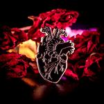 Anatomical Heart Enamel Pin | Black & Silver