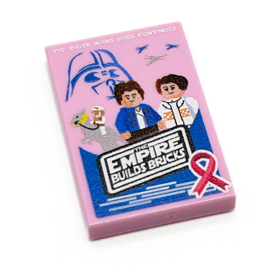 Limited Production! Pink (Break Cancer Awareness) Brick Wars: The Empire Builds Back Movie Tile Cover (2x3 Tile) - B3 Customs using LEGO parts (Copy)