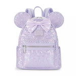 Disney Loungefly Opalescent Lavender Purple Sequin Minnie Mouse Mini Backpack