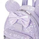 Disney Loungefly Opalescent Lavender Purple Sequin Minnie Mouse Mini Backpack