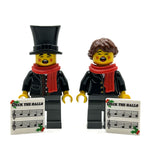 Custom Christmas Caroler Minifigs made using LEGO parts