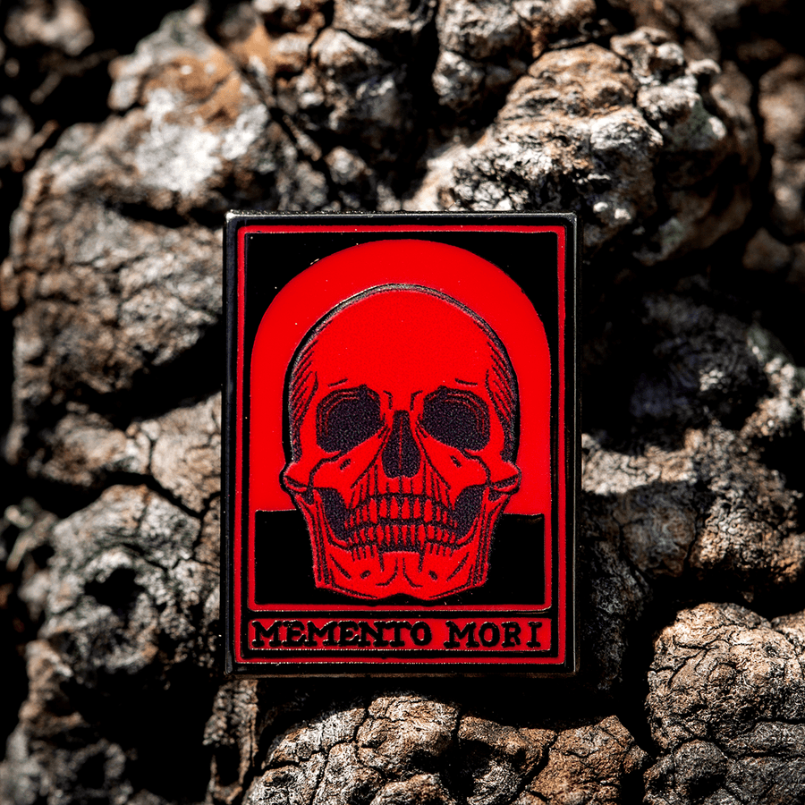 Memento Mori Skull Enamel Pin | Red of Winter