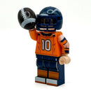 #10 QB Broncos Football Player Minifig made using LEGO parts - B3 Customs