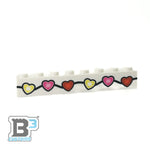 Valentine's Day Lights Custom Printed on 1x8 Brick - B3 Customs