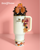 Polka Dot Pumpkin Straw Topper