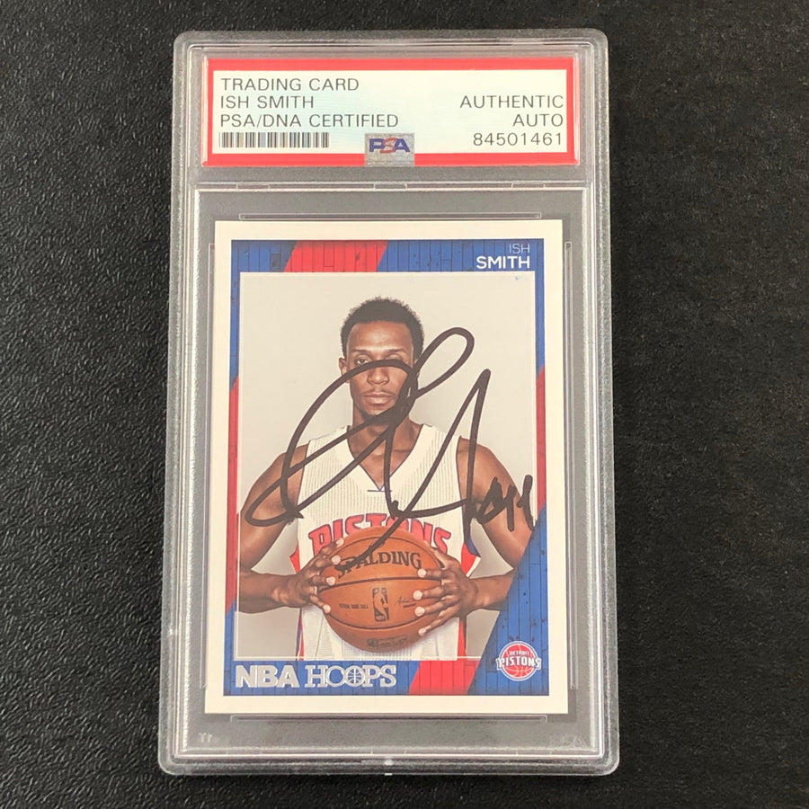 2016-17 NBA Hoops #5 Ish Smith Signed Card AUTO PSA Slabbed Pistons