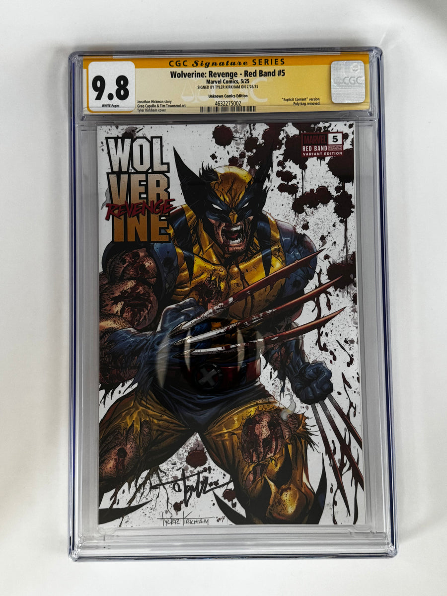 [Signed by Tyler Kirkham] Wolverine Revenge RB #5 CGC 9.8 Yellow Label Kirkham Battle Damaged Exclusive Var