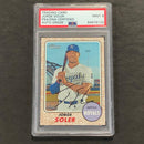2017 Topps Heritage #28 Jorge Soler Signed Card PSA Slabbed Auto 9 Cubs