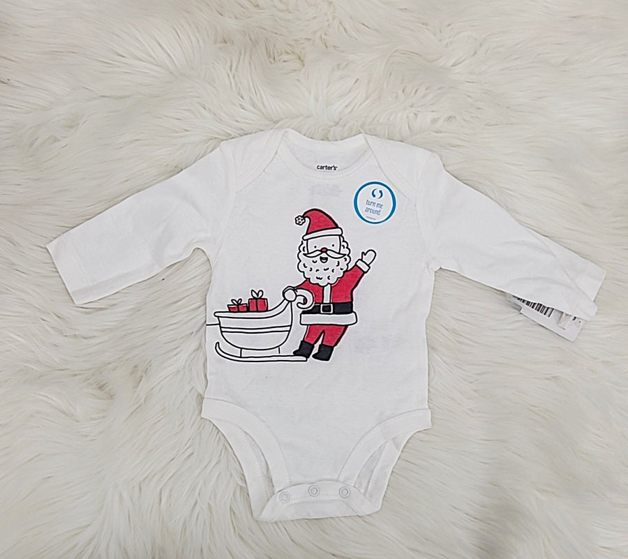 Carter's Infant Bodysuits White ? White Santa Bodysuit ? Infant/3Months