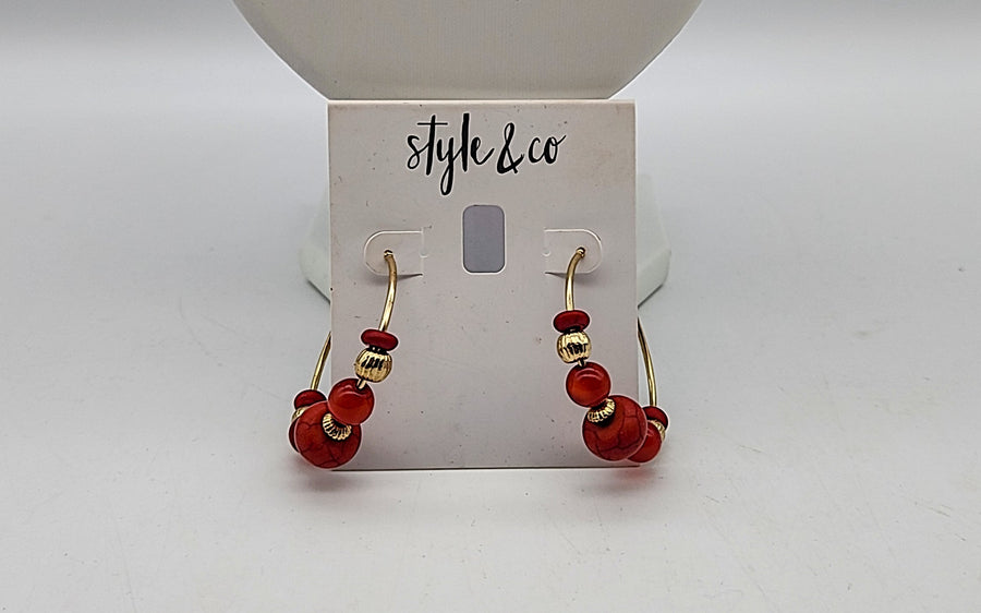 Style and Co. Beaded Hoop Earrings