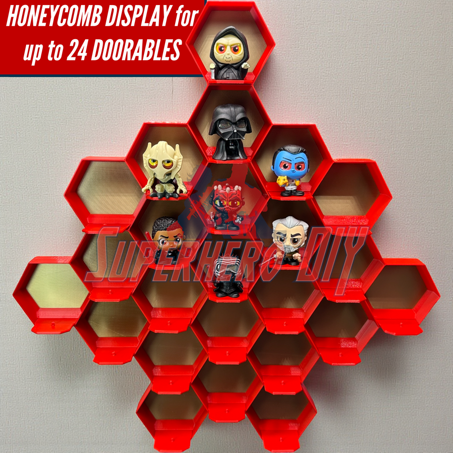 Honeycomb Wall Display for Disney Doorables: Organize and Showcase Your Collection