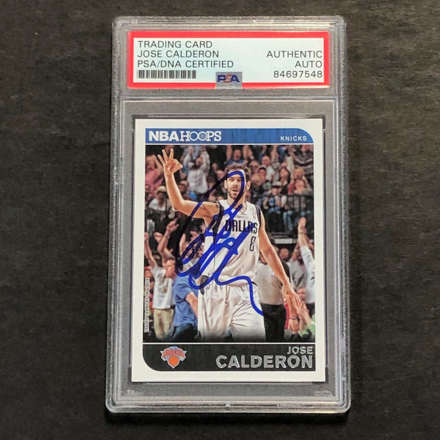 2014-15 NBA Hoops #225 Jose Calderon Signed Card PSA Slabbed Knicks