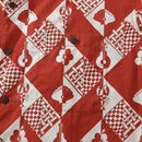 1970s Vintage Hawaiian Shirts For Men Checkerboard Variations Shirt 100% Cotton