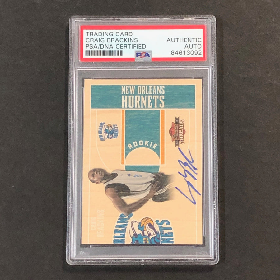 2010-11 Panini Threads #5 Craig Brackins Signed Card AUTO PSA/DNA Slabbed RC Hornets