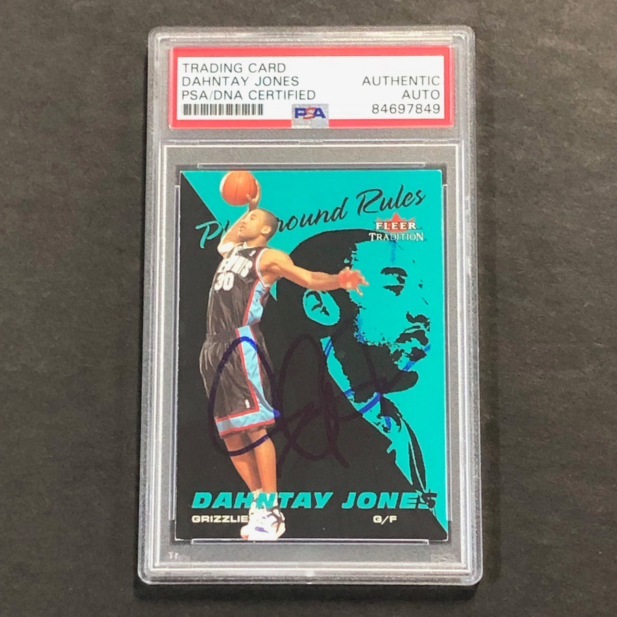 2003-04 Fleer Traditions #20 Dahntay Jones Signed Card AUTO PSA Slabbed Grizzlies