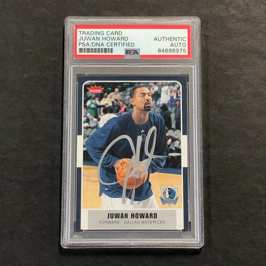 2007-08 Fleer #129 Juwan Howard Signed Card AUTO PSA/DNA Slabbed Mavericks