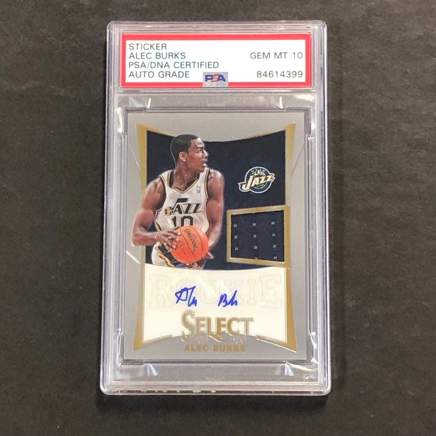 2012-13 Panini Select #247 Alec Burks Signed Relic Card AUTO 10 PSA Slabbed Jazz