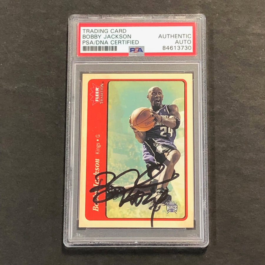 2004-05 Fleer Tradition #100 Bobby Jackson Signed Card AUTO PSA Slabbed Kings