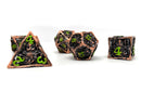 Hollow Metal Copper Cthulhu Dice Set - Green Numbering