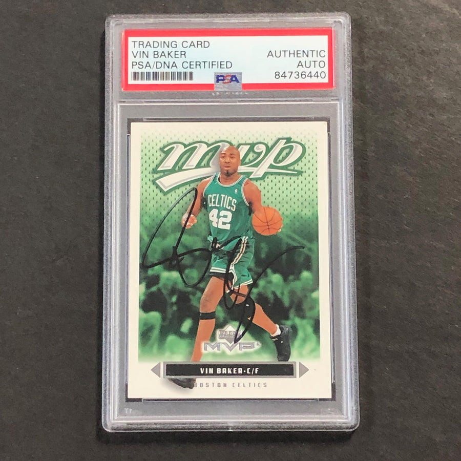 2003-04 Upper Deck MVP #13 Vin Baker Signed Card AUTO PSA/DNA Slabbed Celtics