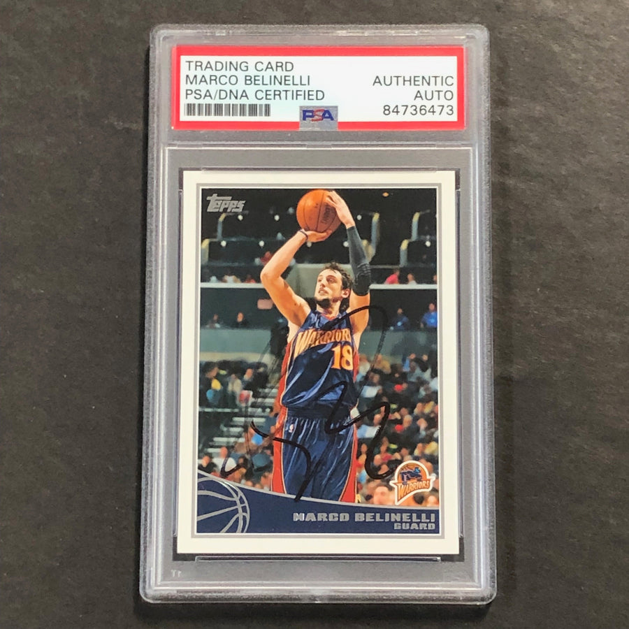 2009-10 Topps Basketball #88 Marco Belinelli Signed Card AUTO PSA Slabbed Warriors