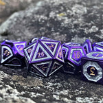 Cleric's Domain Purple And Silver Metal Dice Set 'PRE-ORDER | SPRING EVENT DEAL'