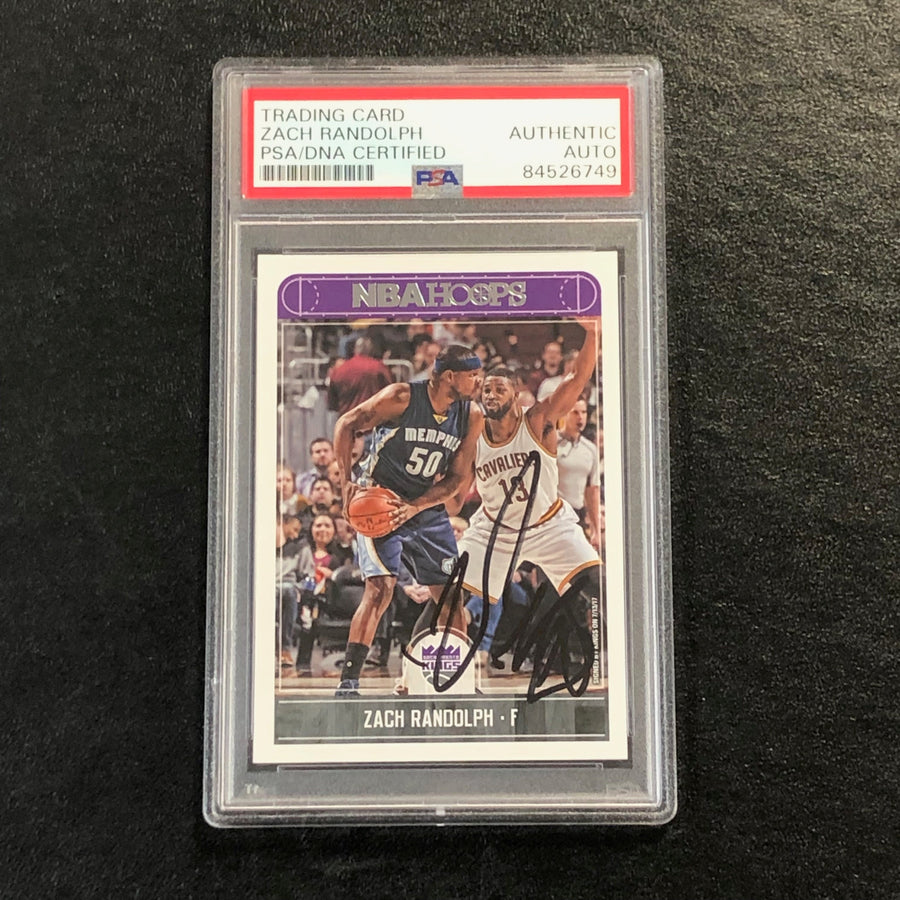 2017-18 NBA Hoops #51 Zach Randolph signed Card Auto PSA Slabbed Kings