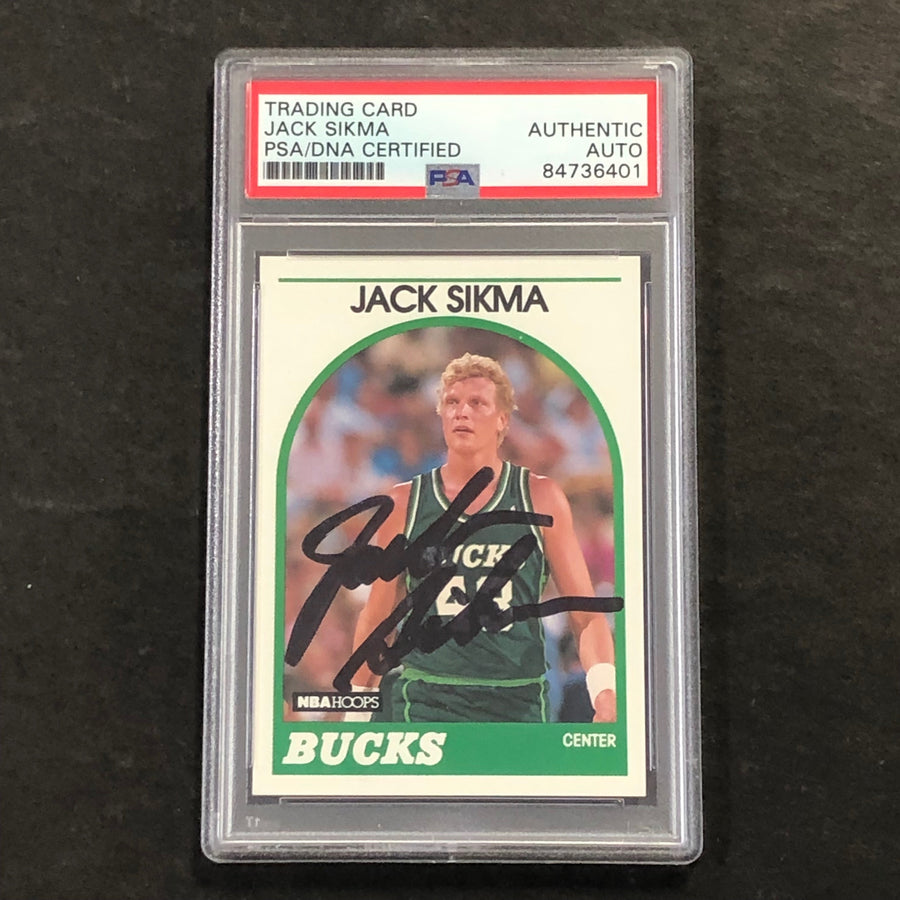 1989-90 NBA Hoops #66 Jack Sikma Signed Card AUTO PSA/DNA Slabbed Bucks
