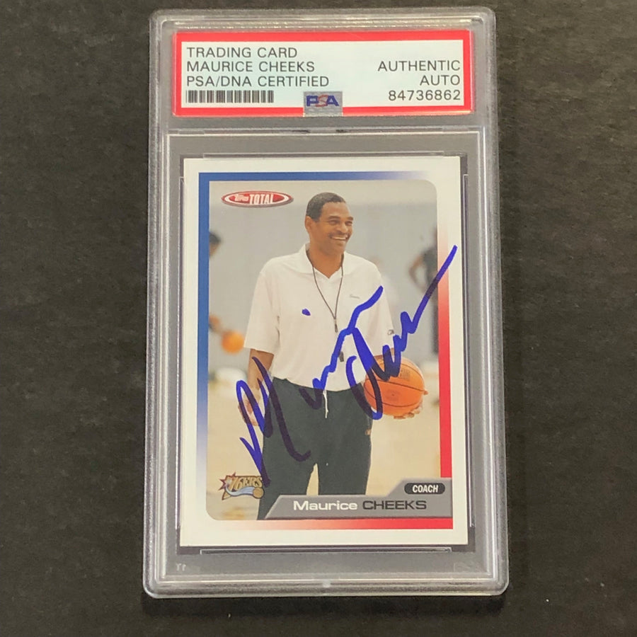2005-06 Topps Total #403 Maurice Cheeks Signed Card AUTO PSA Slabbed 76ers