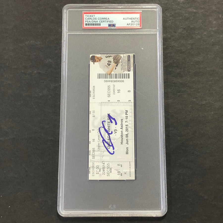 Carlos Correa signed MLB Debut Ticket PSA/DNA Houston Astros autographed
