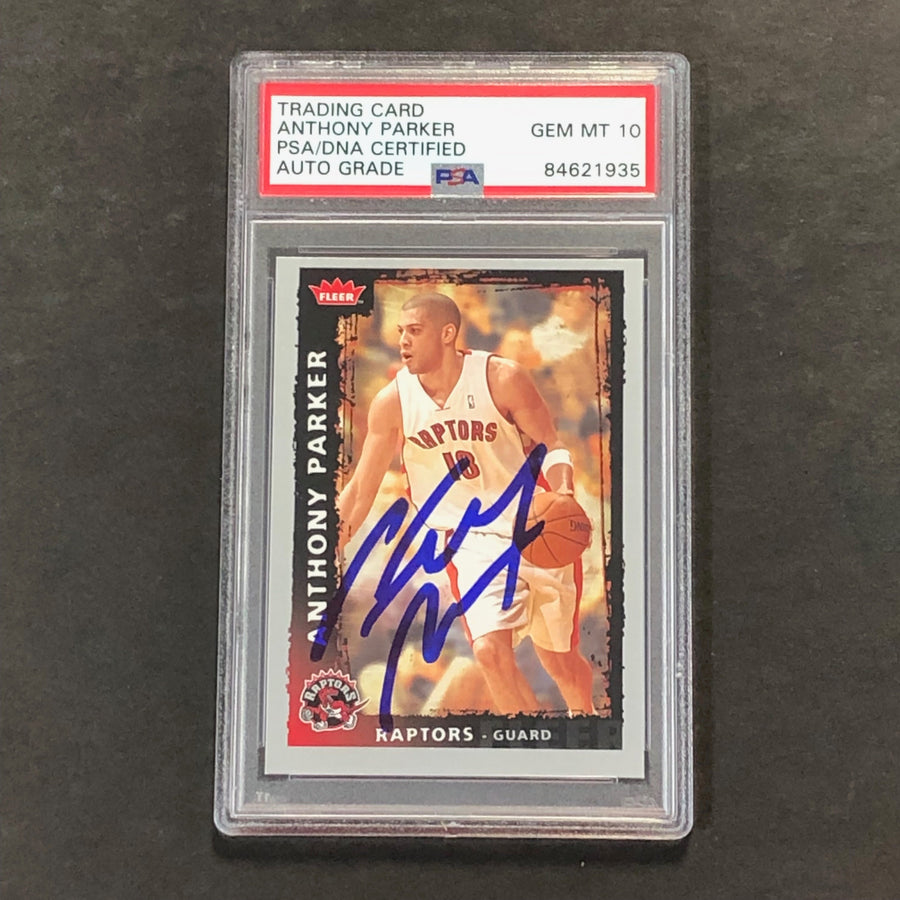 2008-09 Fleer #40 Anthony Parker Signed Card AUTO 10 PSA Slabbed Raptors