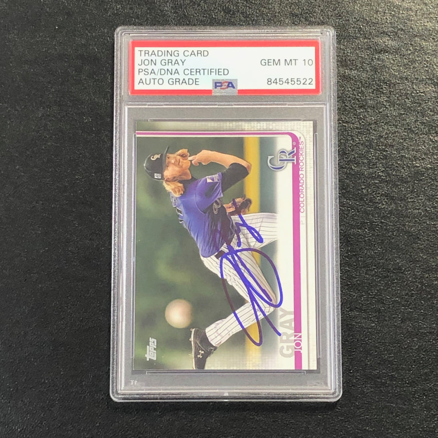 2019 Topps #73 Jon Gray Signed Card PSA Slabbed Auto 10 Rockies