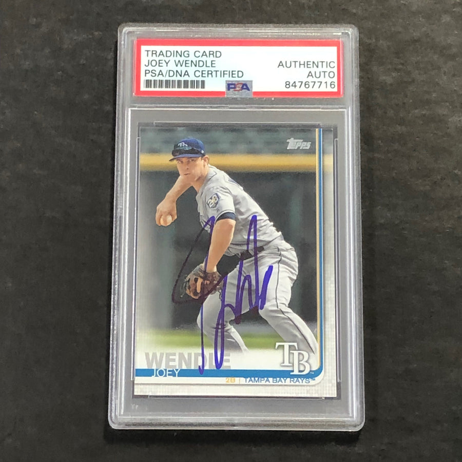 2019 Topps #161 Joey Wendle Signed Card AUTO PSA/DNA Slabbed Rays