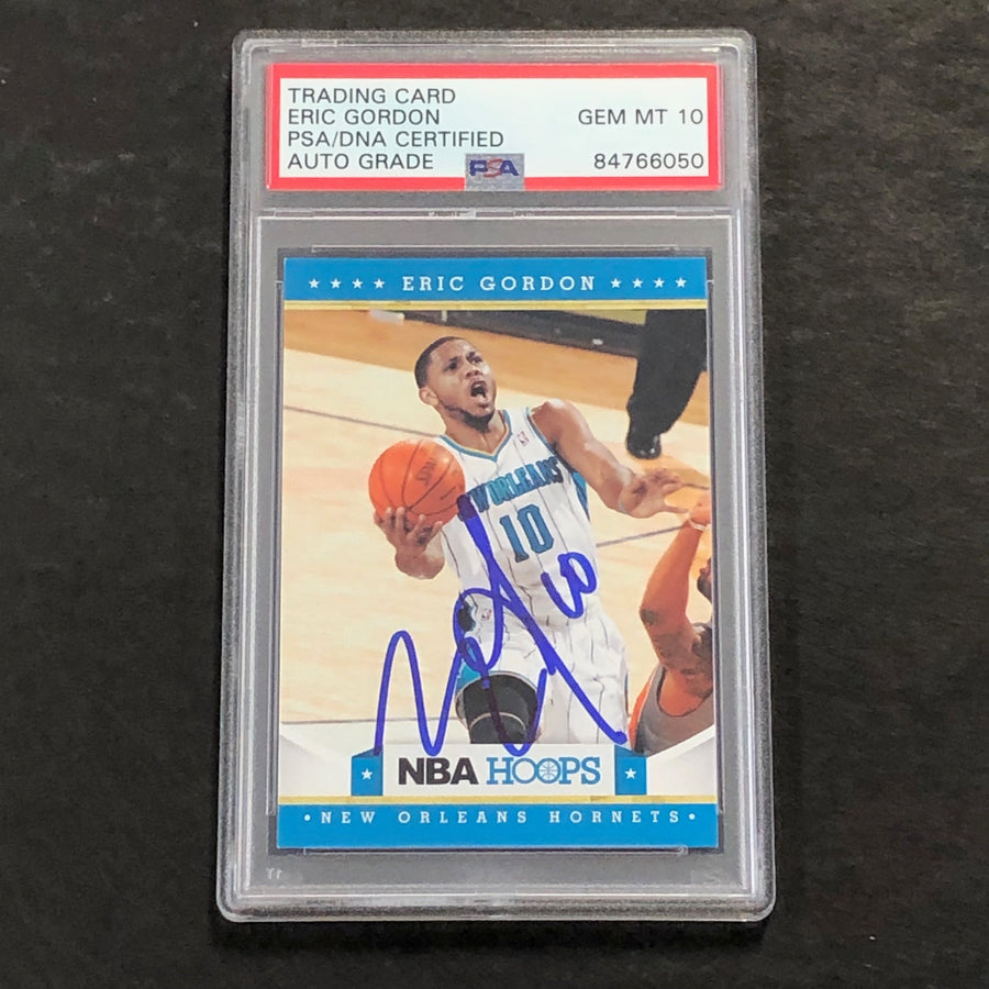 2012-13 Panini NBA Hoops #63 Eric Gordon Signed Card AUTO 10 PSA Slabbed Hornets